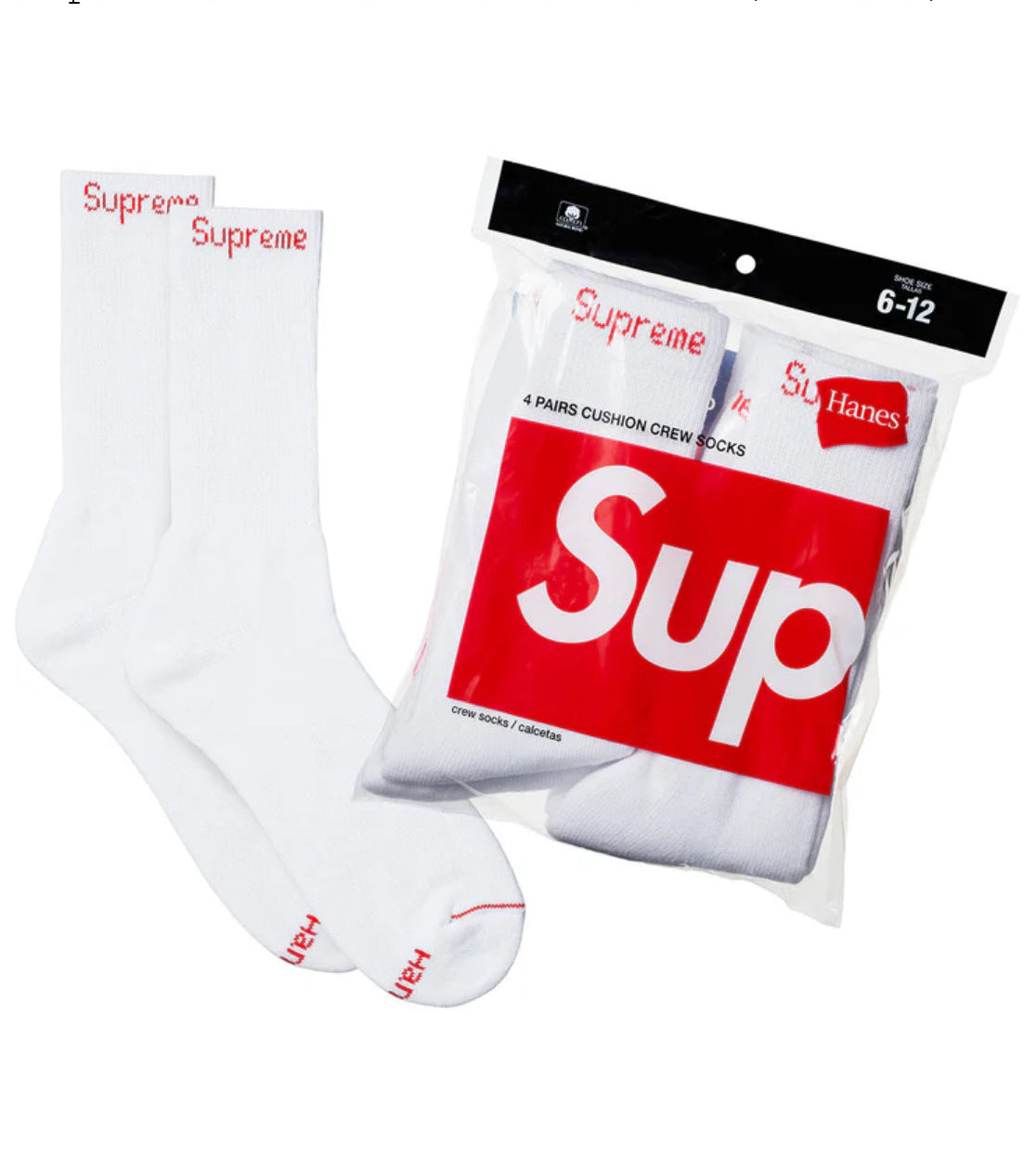 SUPREME x HANES CREW SOCKS
