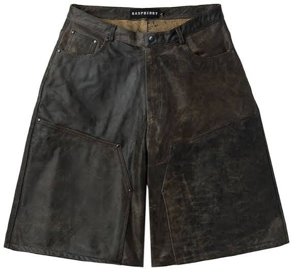 RASPBERRY HILL RUSTED CHOCOLATE LEATHER SHORTS