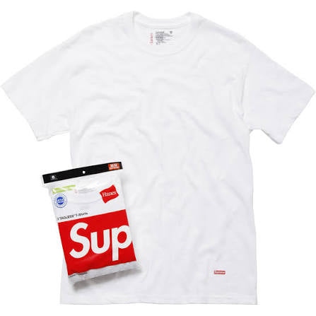 SUPREME x HANES TAGLESS TSHIRT WHITE