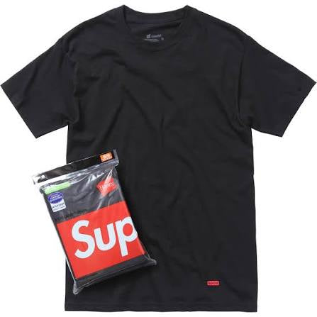 SUPREME x HANES TAGLESS TSHIRT BLACK