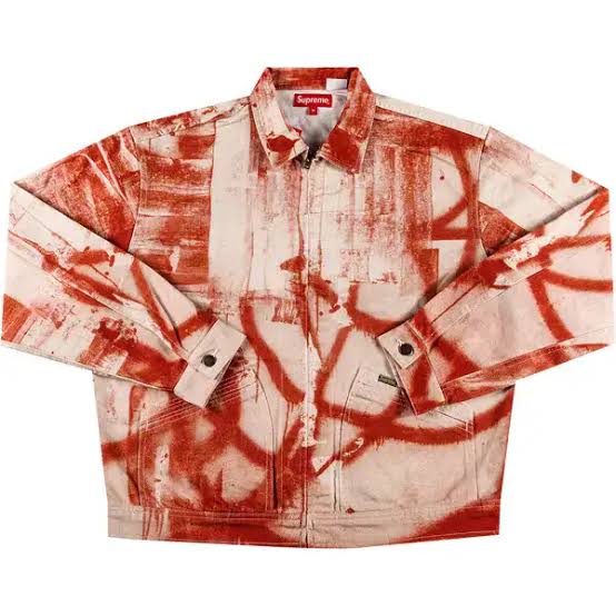 SUPREME x Christopher Wool Denim Jacket Red