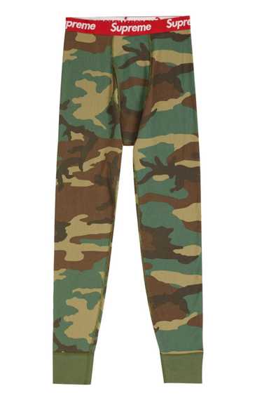 SUPREME X Hanes Thermal Pants Green Camo