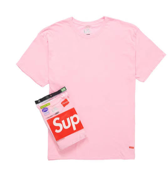 SUPREME X Hanes Tagless Tank Pink