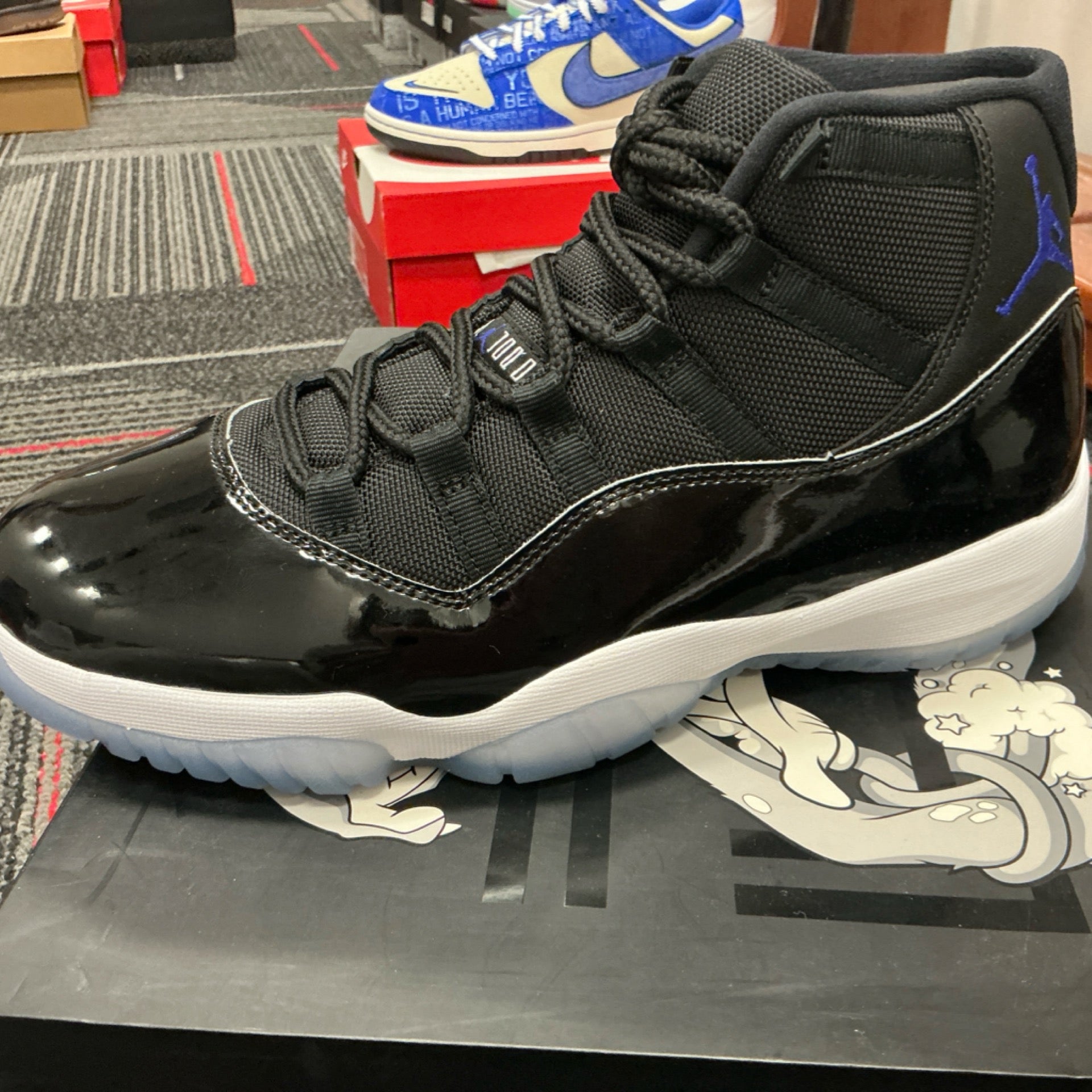 Mens Air Jordan 11 XI Retro "Space Jam" Black - Dark Concord