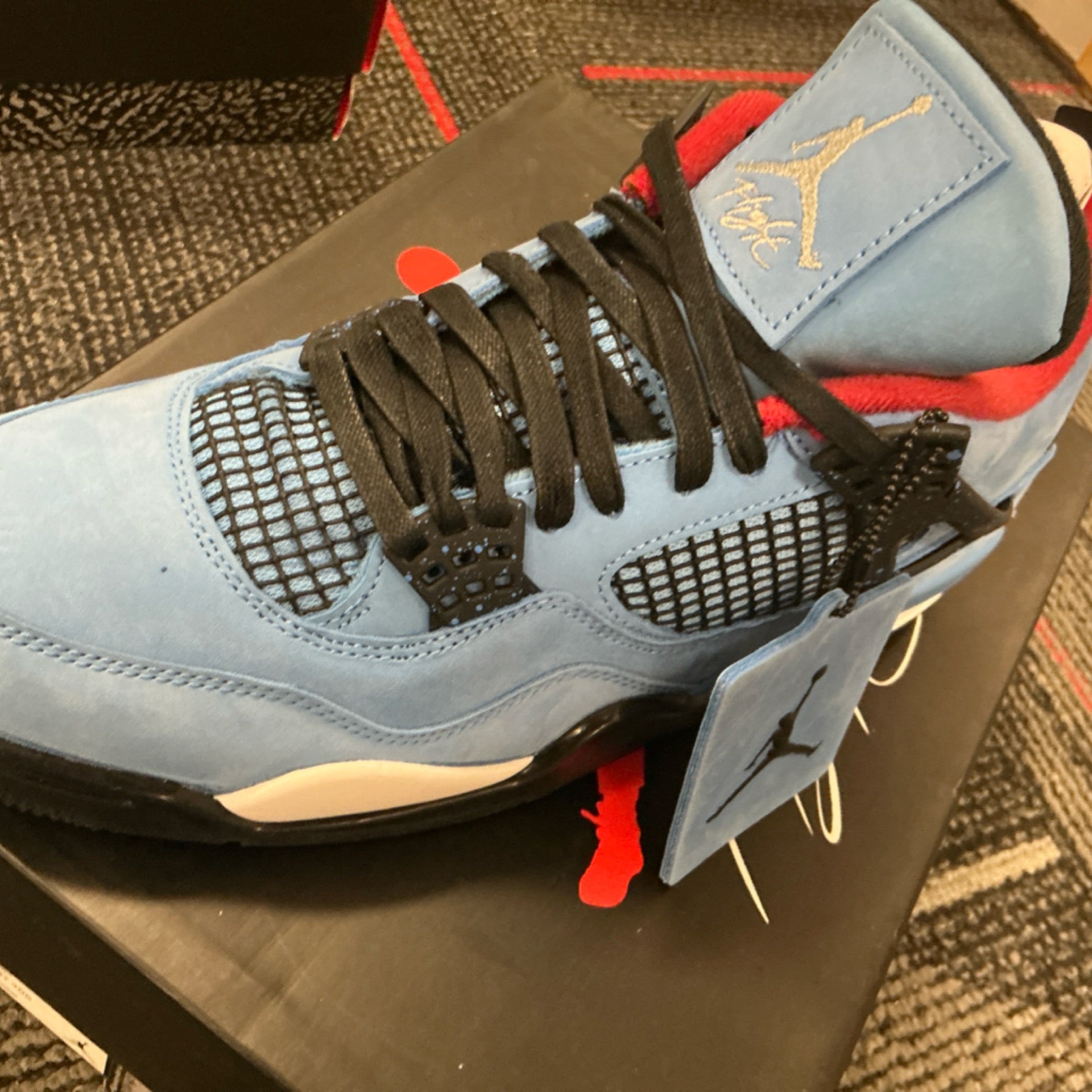 Air Jordan 4 Retro Cactus Jack University Blue/Black Suede