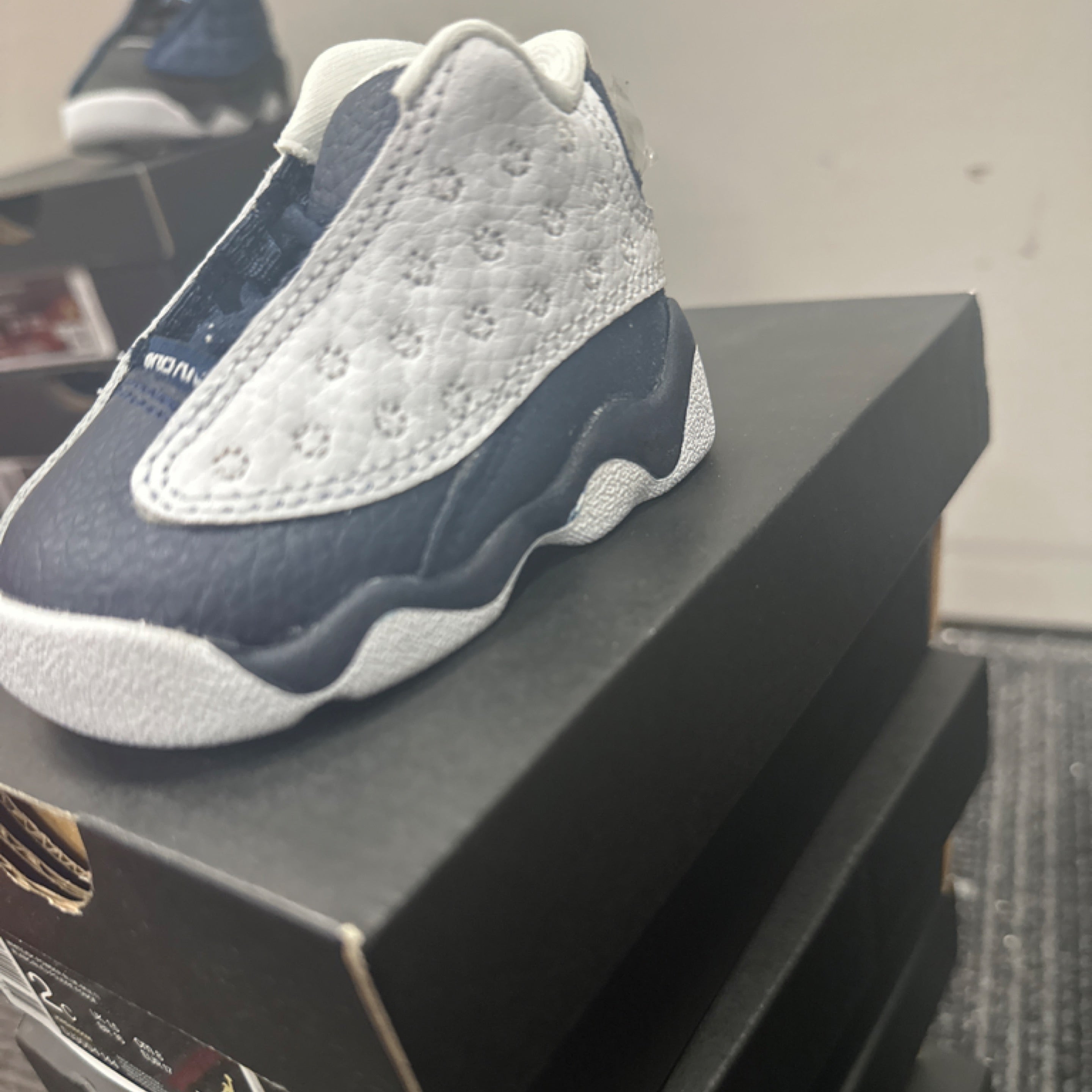 Air Jordan 13 Retro in White, Obsidian