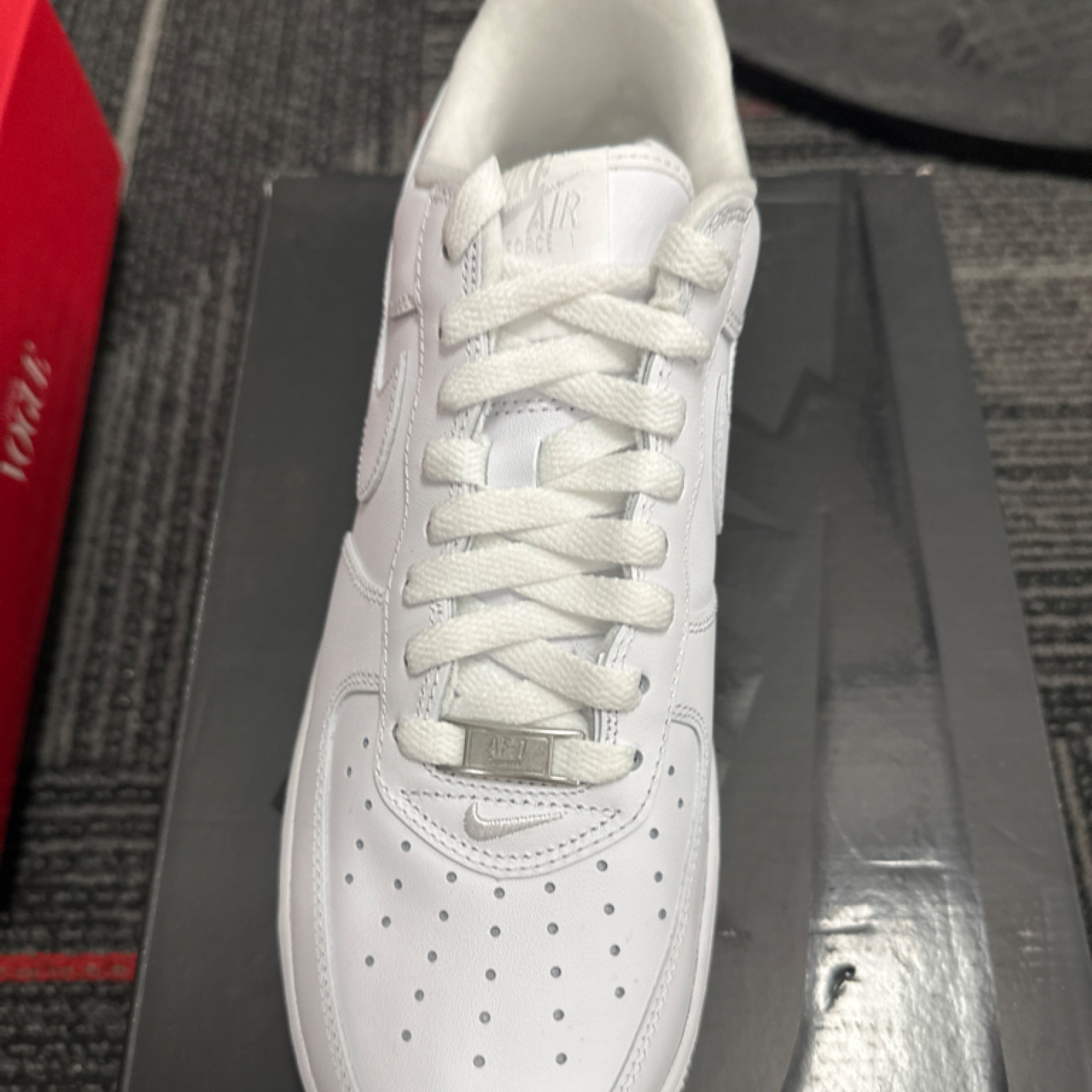Nike Mens Air Force 1 Low  Supreme Mini Box Logo White